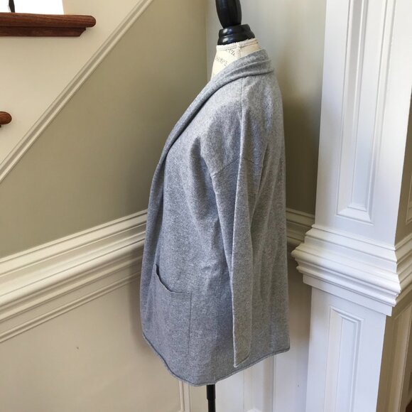 Eileen Fisher Cashmere Cardigan Sweater Womens XXS Gray Open Front Pockets Knit - Picture 9 of 12